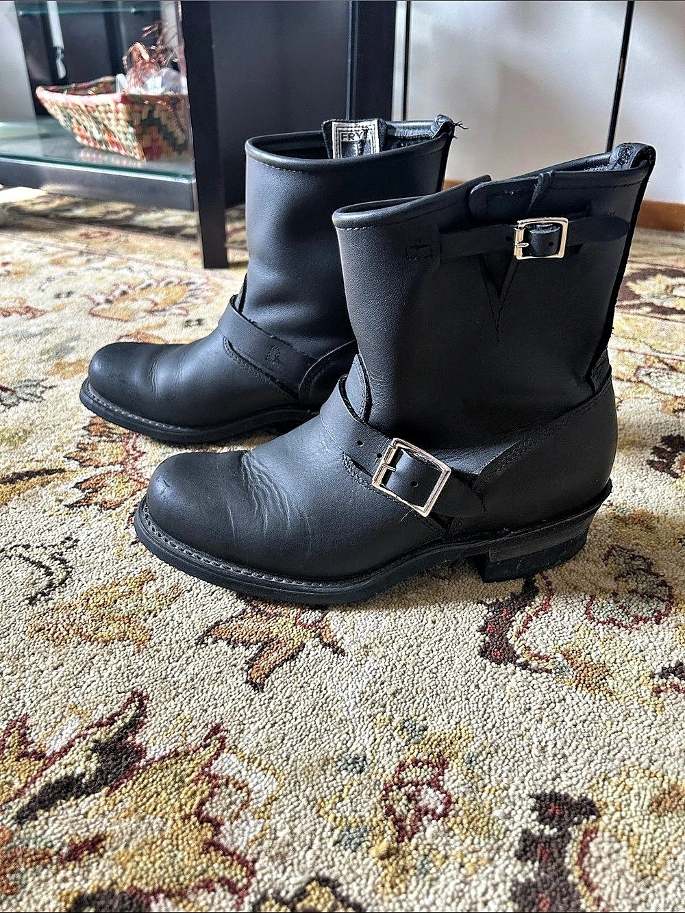 Frye Veronica Short Engineer Boots Black